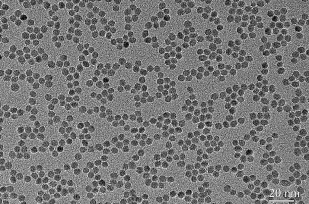Typical TEM image of PixClear with narrow size distribution.